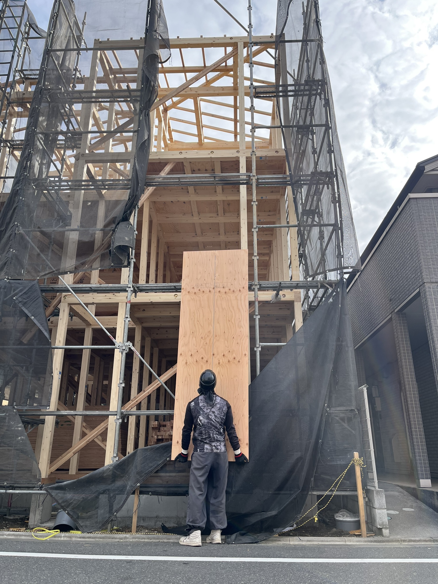 上棟荷揚げ作業